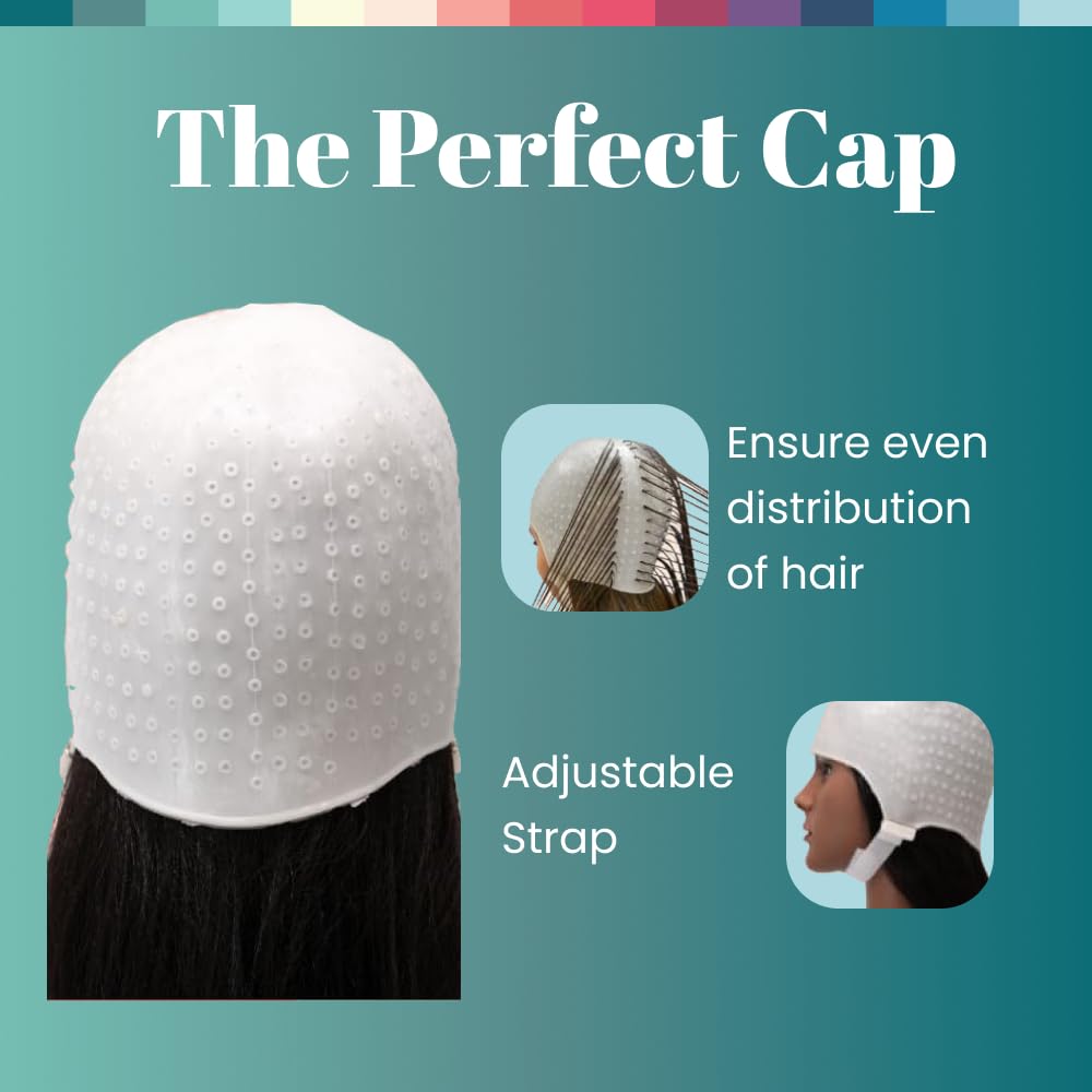 Dompel Silicone Highlight Hair Cap | Reusable Professional Silicone Cap | Special for Hair Dyeing | Model 233 CA 1 UND