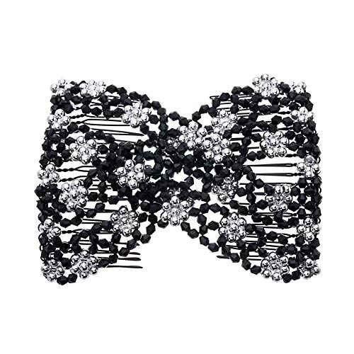 Ruihfas Magic Hair Side Combs Stretch Double Clips Hair Combs Bun Maker Tool for Women Girls Thick and Thin Hair Styling Accessories, Pack of 6