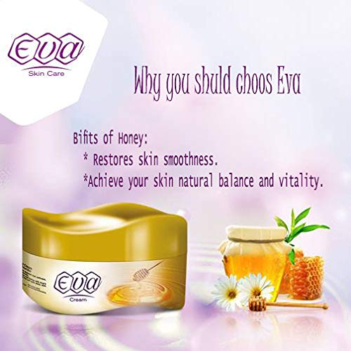 Lot of 4 x Eva Skin Care Cream Face Moisturizer Hands Feet Elbow Body Softening with Glycerin, Honey, Yogurt and Cucumber & Milk Keeping Your Skin Healthy Smoothy 50 g