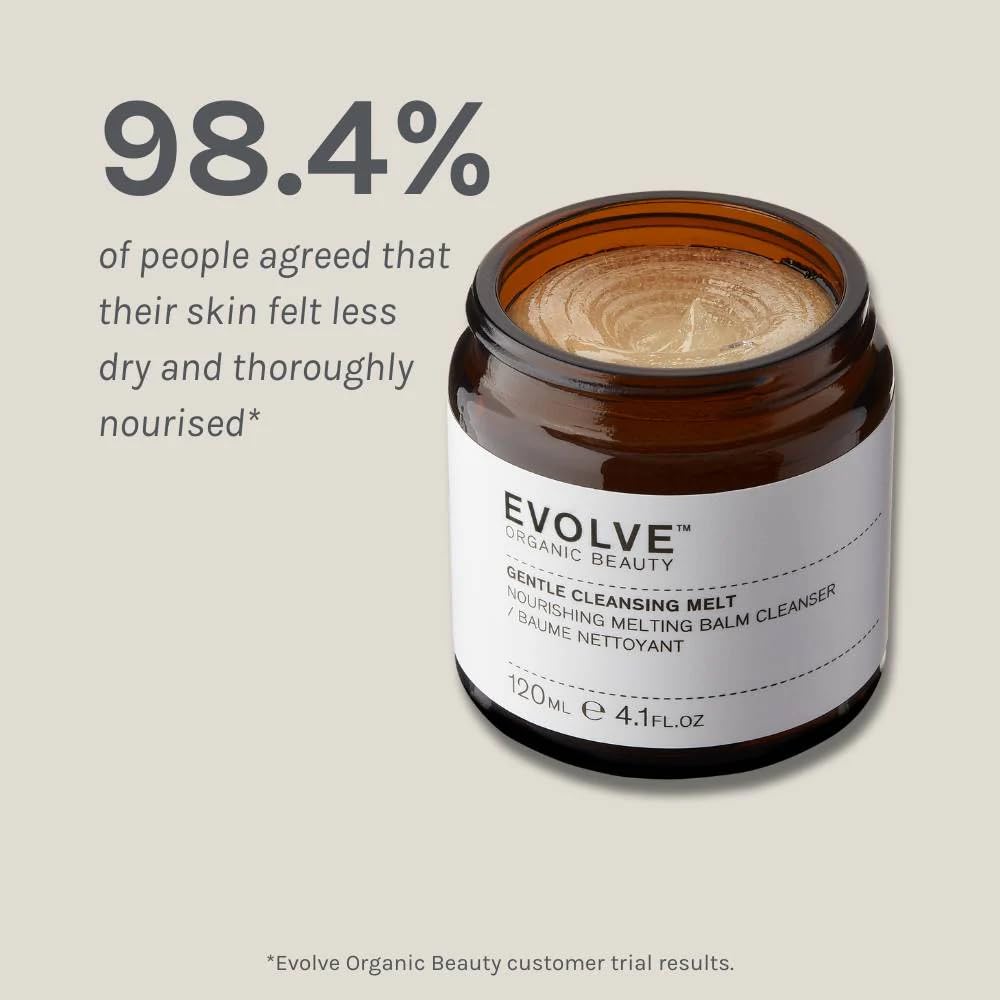 Evolve Organic Beauty - Gentle Cleansing Melt Balm | Soothe, Hydrate, Remove Make Up, Nourish | Baobab Oil, Vanilla | Small-Batch, Vegan Clean Beauty (4.1 oz | 120 mL) Package May Vary