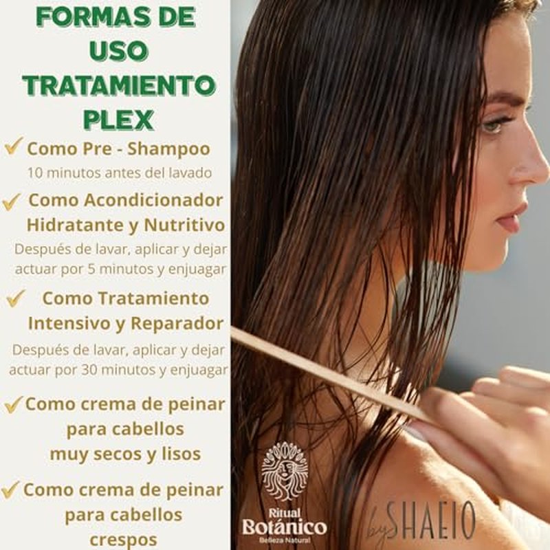 RITUAL BOTANICO KIT 5 Crecimiento Acelerado y Ultra Reparador: Shampoo de Cebolla, Mascarilla para el Cabello, Acondicionador Intensivo PLEX, DUO Heat Protection Spay for Hair (+ Obsequio TRENDY)