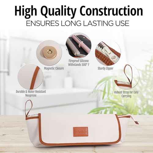 Hair Tools Travel Bag with Heat Resistant Mat, Large Hot Tool Organizer Bag, Curling Iron/Flat Iron Travel Case, Carrying Case for Hair Styling Tools, Travel Must Haves, Travel Essentials for Women