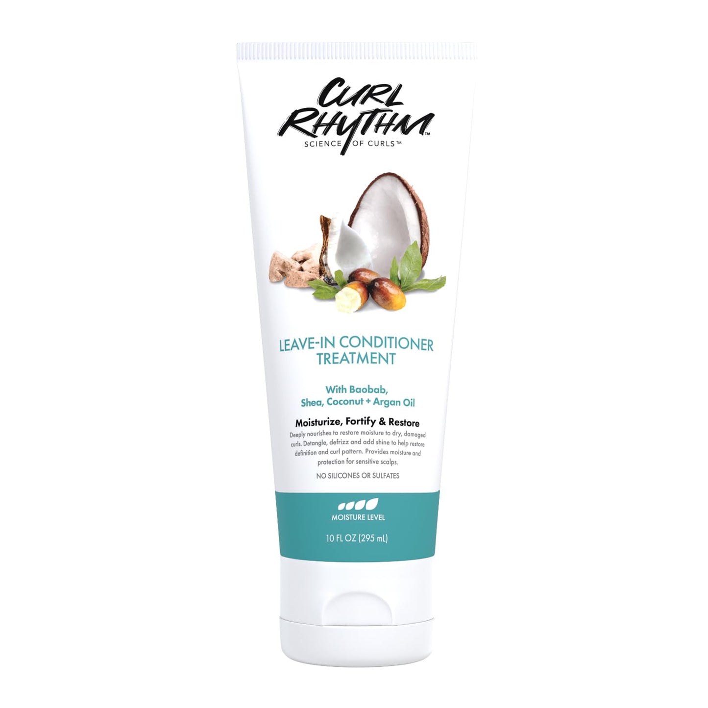 Curl Rhythm Leave-in Conditioner Treatment - Leave-in Conditioner for Curly Hair - Hair Moisturizer with Shea, Coconut, and Argan Oil - 4 pc