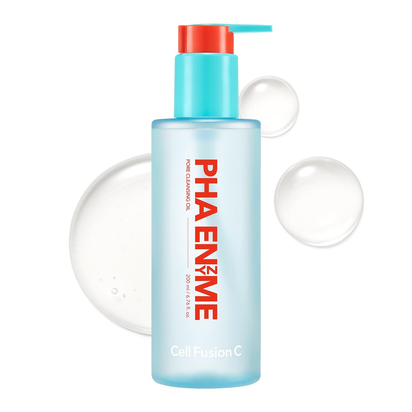 Cell Fusion C PHA Enzyme Pore Cleansing Oil, Makeup Remover with Enzyme, PHA & Jojoba Oil, Removes Blackheads & Sebum, Lightweight Facial Cleanser, 6.76 fl.oz / 200ml