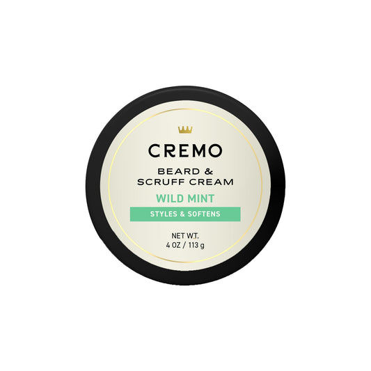 Cremo Beard & Scruff Cream, Wild Mint, 4 Ounce (Pack of 1) - Soothe Beard Itch, Condition and Offer Light-Hold Styling for Stubble and Scruff (Product Packaging May Vary)