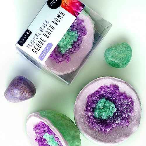 Hallu Tropical Beach Geode Bath Bomb, 85 g Each, Pack of 6