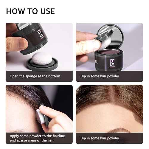Instantly Hairline powder, Root touch up hair color for gray coverage, hair powder for women men bald spot loss and thin concealing£¨Dark Brown)