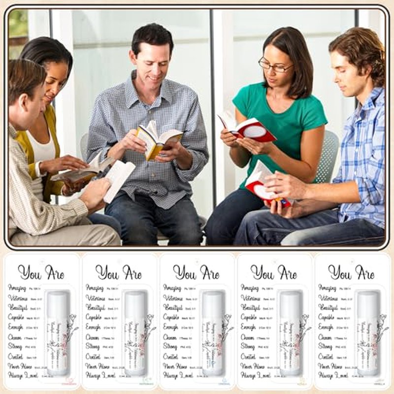 50 Pack Christmas Christian Gifts Bulk for Women Men Religious Lip Balms Bulk Church Party Favors Christmas Party Gifts Stocking Stuffers Bible Verse Study Supplies for Employee Staff Coworker