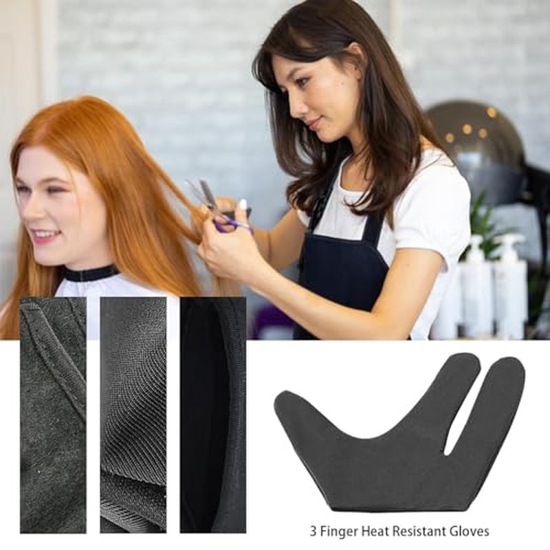 Hair Styling Gloves | 3 Finger Heat Resistant Gloves | Hair Dye Safe Curling Wand Gloves | Curling Wand Gloves | Heat