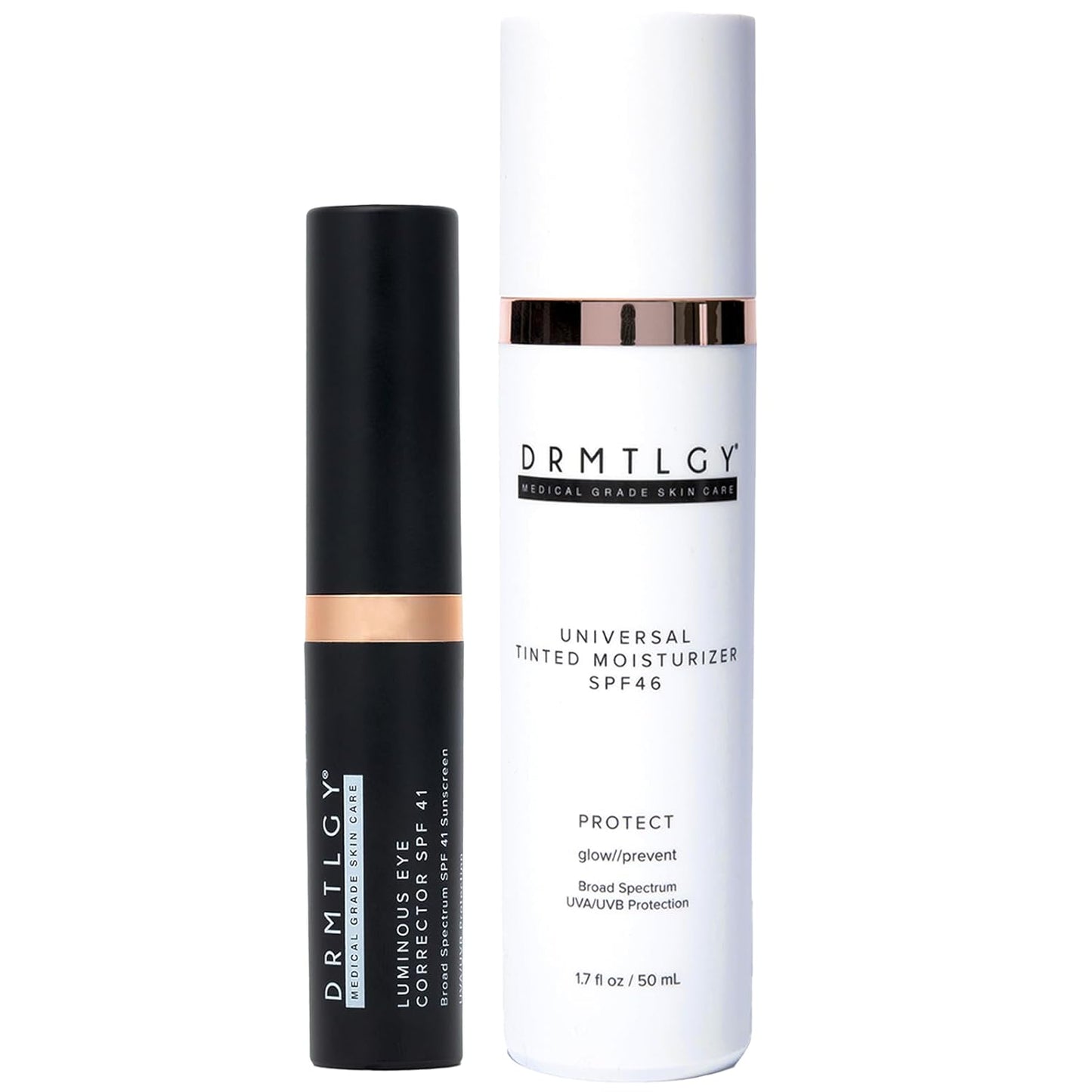 DRMTLGY Makeup Minimalist Duo SPF Bundle - Luminous Eye Corrector SPF 41 & Anti-Aging Tinted Moisturizer SPF 46