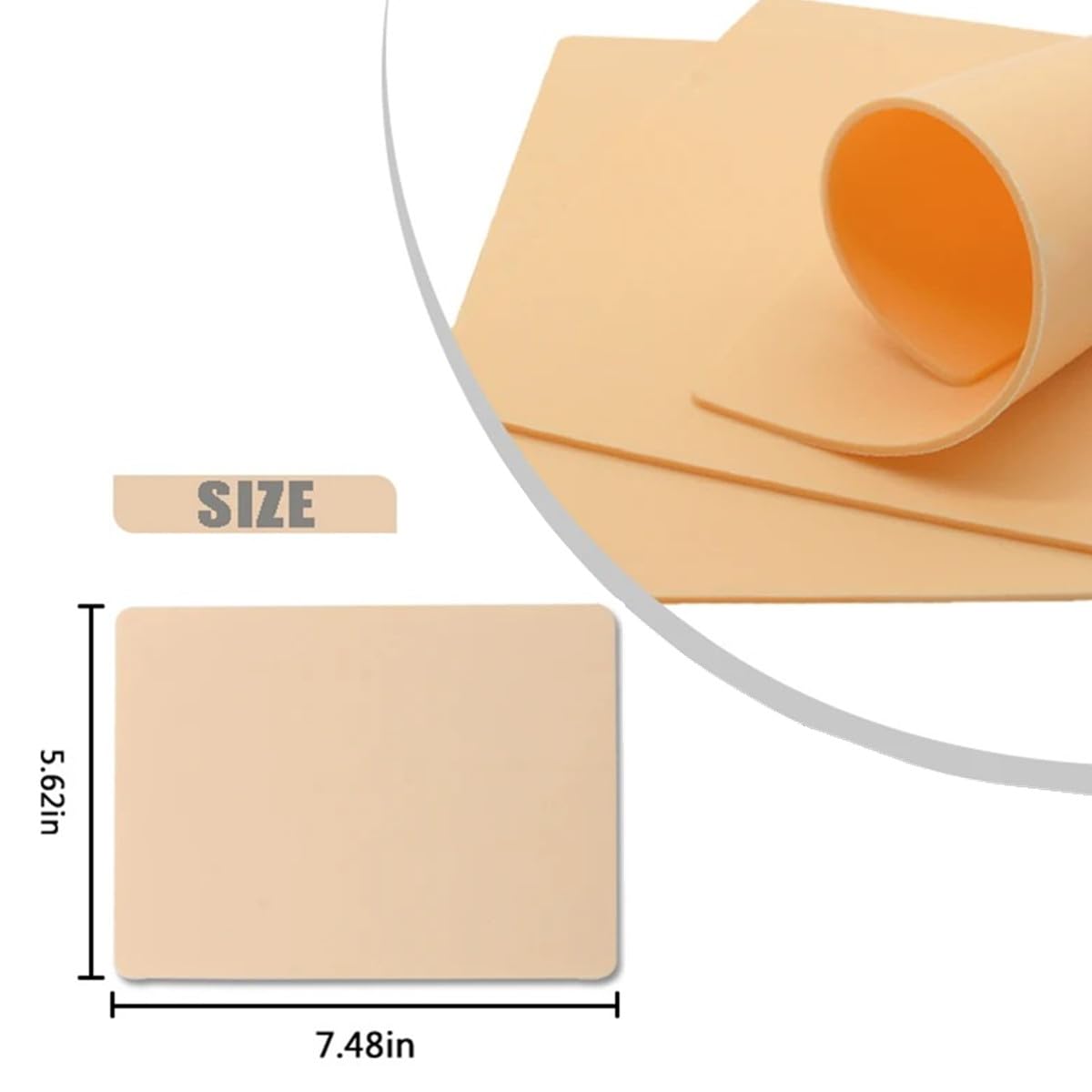 Yuelong 20pcs Tattoo Practice Skins, 1.3mm Fake Skin Soft Silicone Pads Tattooing Microblading Lips Practice Skins for Beginners and Experienced Artists