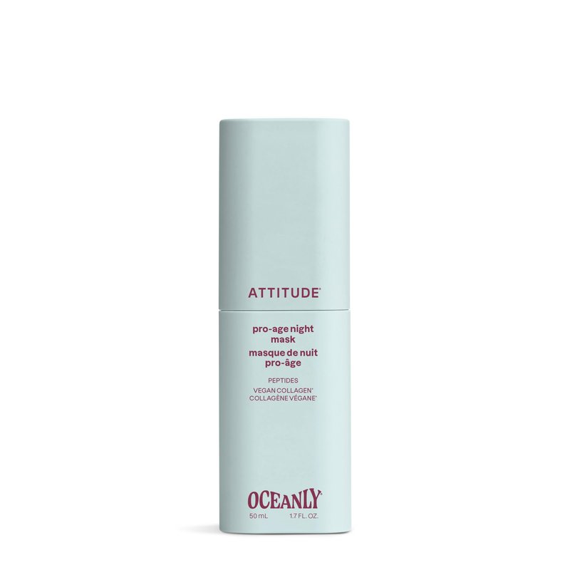 ATTITUDE Overnight Face Mask Anti Aging, With Hyaluronic Acid, Peptides & Collagen, Hydrating for Wrinkles & Fine Lines, Fragrance Free, Dermatologically Tested, EWG Verified, Vegan, 1.7 Fl Oz