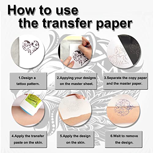 Combofix 20Pcs Tattoo Practice Skin Kit - 1mm Double Side Blank Tattoo Skin 10Pcs Transfer Paper 10Pcs, Practice Kit Including Fake Skin Stencil Paper for Beginners, Artists, Tattooing Supplies