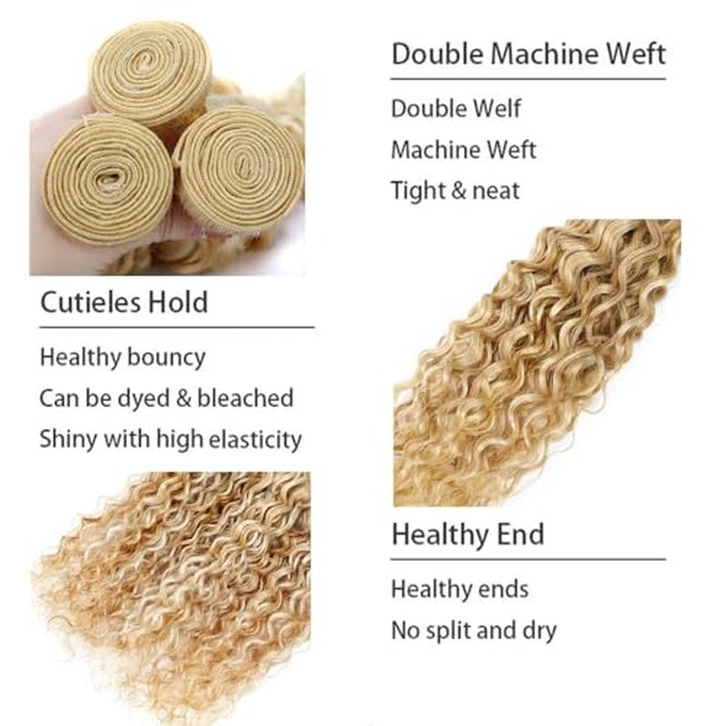 30 30 30 inch #613 Bundles Human Hair Blonde Water Wave Bundles 27/613 Human Hair Bundle 2 Tone 613 Wet and Wavy Bundle