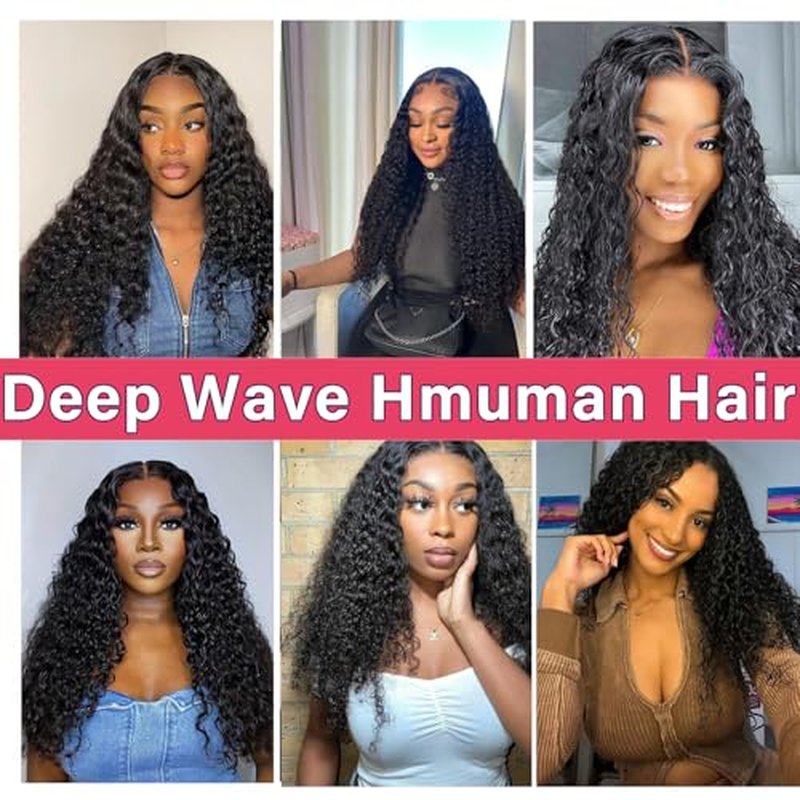 Glueless Wigs Human Hair Pre Plucked Pre Cut Wear and Go Deep Wave Lace Front Wigs Human Hair for Beginners Upgraded No Glue 5x5 Hd Lace Closure Wigs for Black Women 26 Inch
