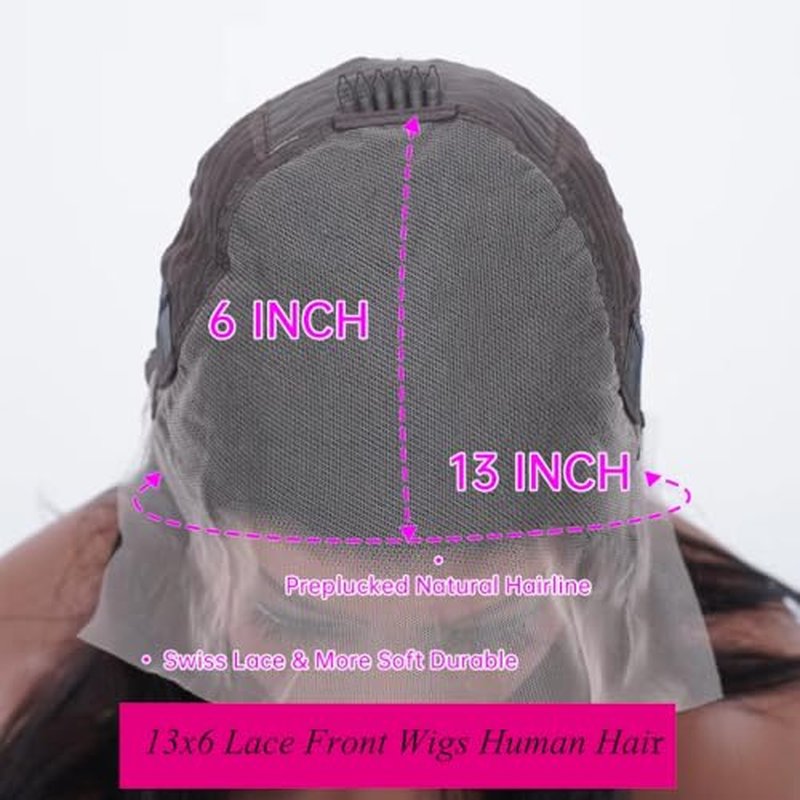 Reddish Brown Lace Front Wigs Human Hair 13x6 Deep Wave Lace Front Wig 200% Density Deep Wave Frontal Wigs Pre Plucked with Baby Hair for Women Glueless (13x6 Reddish Deep, 20 inch)