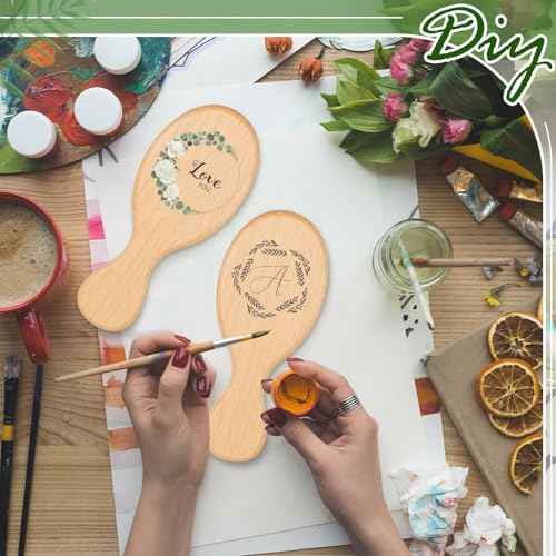 tessco for you 12 Pcs Mini Hair Brush Bulk Mini Boar Bristle Hair Brush Wooden Paddle Travel Hairbrush DIY Gifts for Wedding Christmas Women Men Long Short Wet Dry Scalp Massage Anti Static