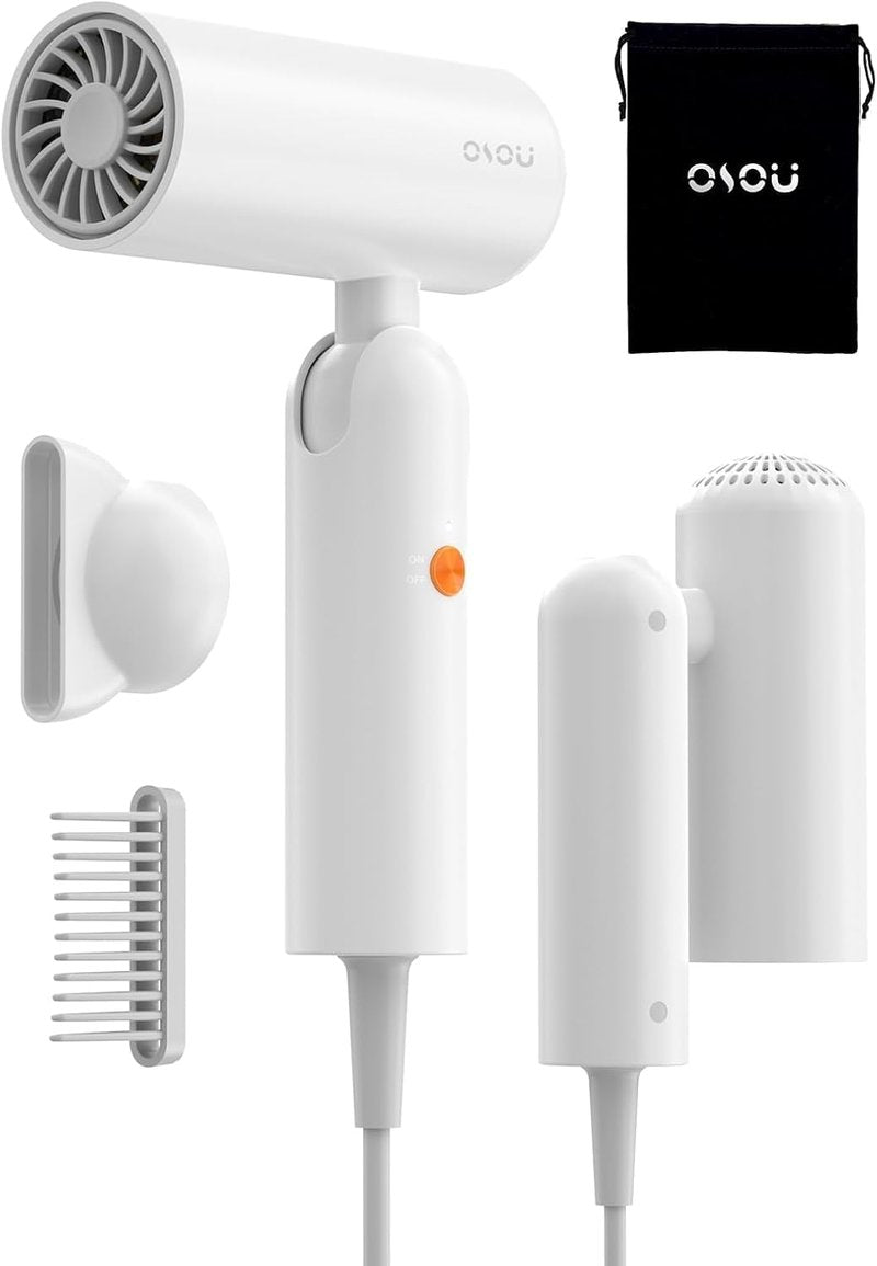 Dual Voltage Hair Dryer - Travel-Friendly 100V-240V Auto-Sensing Blow Dryer | Portable Design with 200x Temp Control