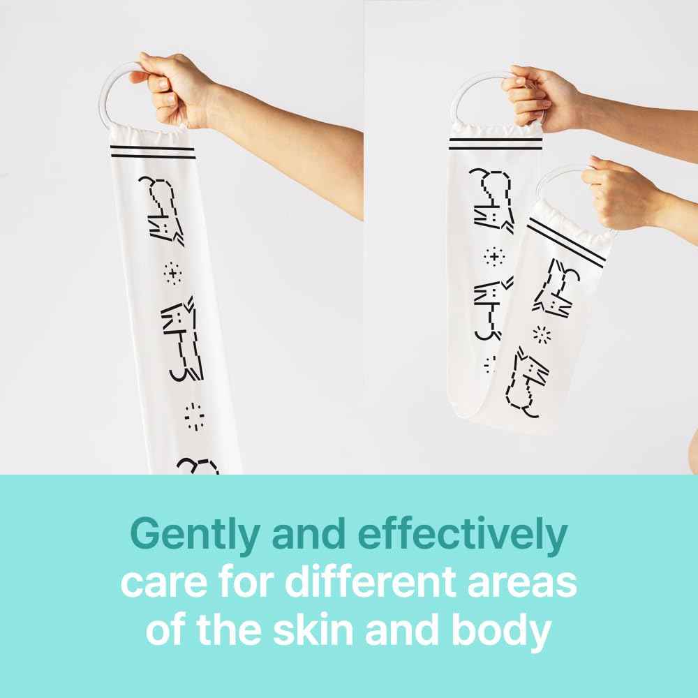 Ttaemigo Exfoliating Shower Towel for Back Scrub - ttaemigo is a Premium exfoliating wash Cloth Made from The Secret Exfoliation Method of The Korean Royal Family. (White)