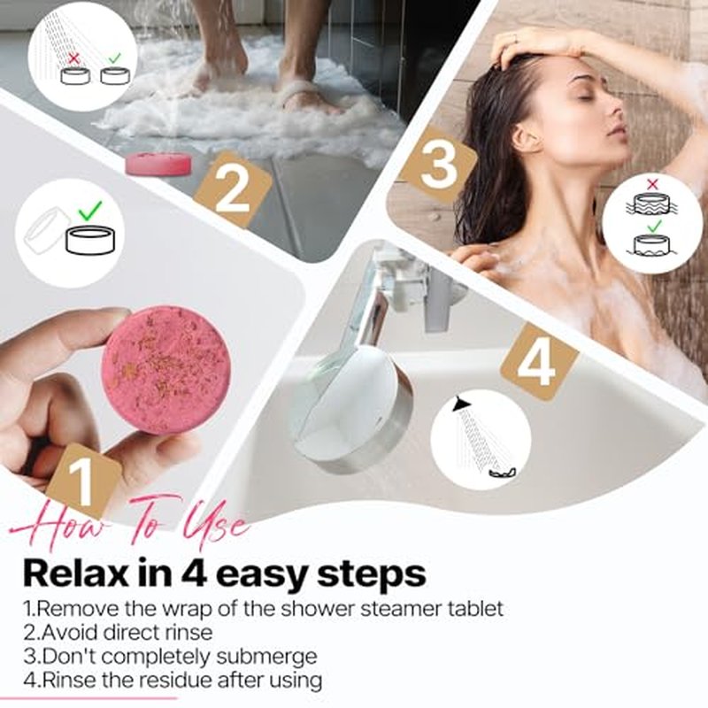 Shower Steamers Aromatherapy SWCANDY 8 Pack Gifts for Women Stocking Stuffers for Adults, Her, Mom, Men Natural Essential Oils Home Spa Self Care Stress Relief Relaxation Bath Bombs Christmas Flower