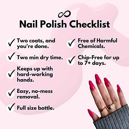 Eternal Red Nail Polish Set for Women (ROSE ALL DAY) - Pink Nail Polish Set for Girls - Long Lasting & Quick White Nail Polish for Home DIY Manicure & Pedicure - Made in USA, 13.5mL (Set of 5)