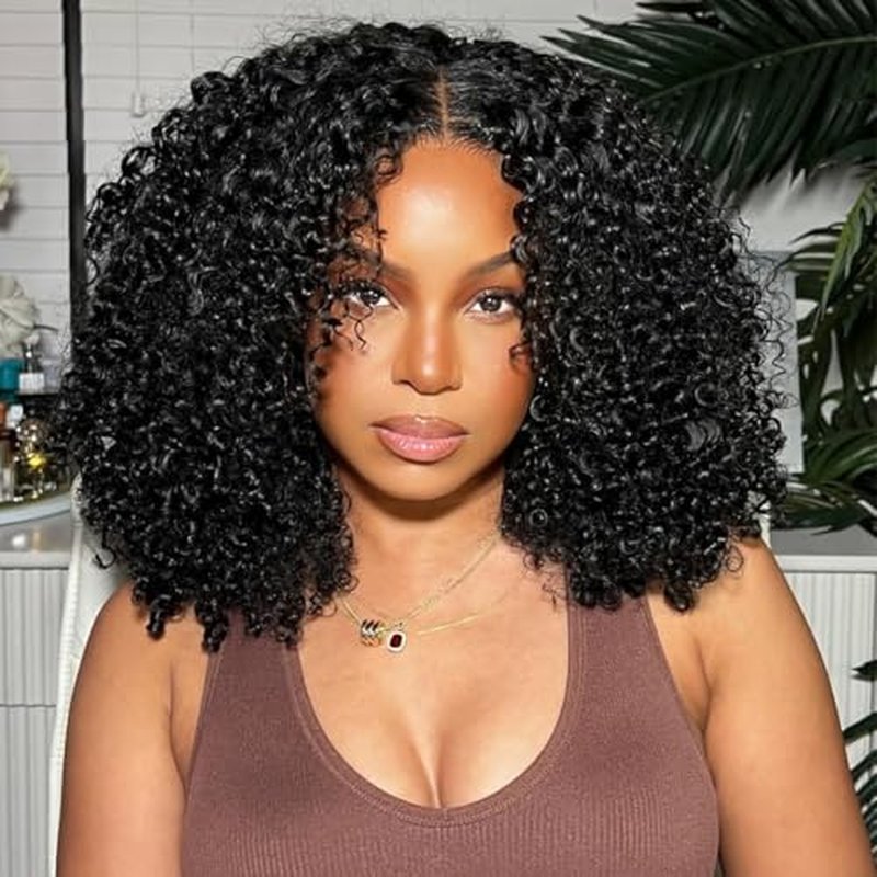 13x6 Lace Front Wigs Human Hair With Baby Hair 250% Density Kinky Curly Wig Human Hair Lace Front Curly Wig Pre-Plucked Brazilian Curly Virgin Hair for Black Women 18inch