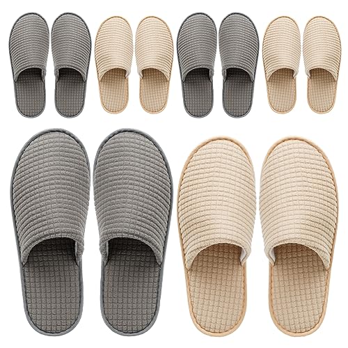 6-10 Pairs Spa Slippers, Non Slip Disposable Slippers For Guest, Washable Reusable, Which Can Be Used As Women Men, House, Indoor, Bathroom, Bedroom, Hotel, Bride Slippers