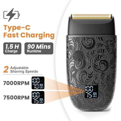 Bestauty Electric Foil Shaver for Men, Travel Razor with Enhanced Triple Head [Ultra-Close Shave], Wet & Dry Beard Shaver, Rechargeable and Cordless Bald Head Shaver, Gifts for Men Father's Day Gift