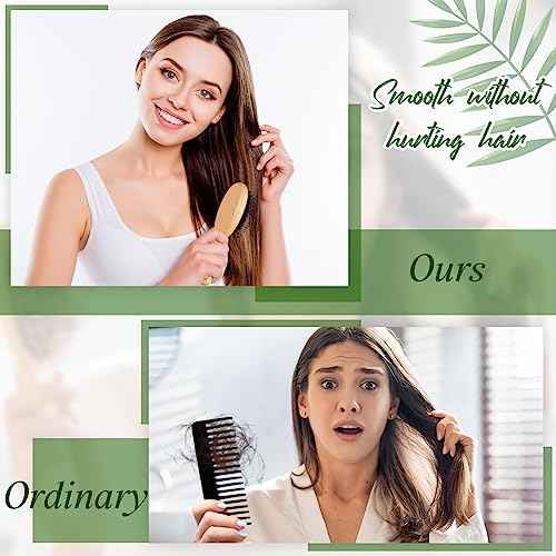 tessco for you 12 Pcs Mini Hair Brush Bulk Mini Boar Bristle Hair Brush Wooden Paddle Travel Hairbrush DIY Gifts for Wedding Christmas Women Men Long Short Wet Dry Scalp Massage Anti Static