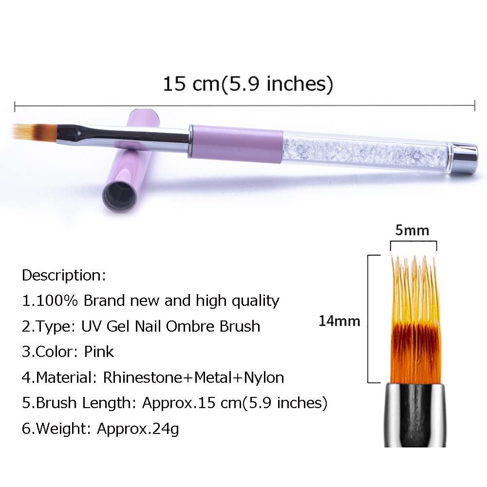 Ombre Nail Art Brushes - 5Pcs Detail & Liner Brush Set for Acrylic Nails | Precision Painting Tools