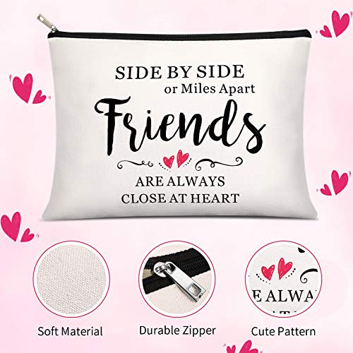 Weewooday 5 Pcs Friend Gifts Cosmetic Bags Friendship Makeup Bags for Women Party Favors, Long Distance Friendship, Side by Side Friends Gift, Girls Weekend Gifts for Birthday Teacher