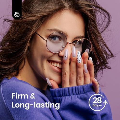 Beetles Nail Extension Gel Kit with Mini UV LED Nail Lamp Frosted Grape 6 Colors Poly Nail Gel Kit with Base Top Coat Beginners DIY Home Salon Gift for Women Fall Winter Nails UV & LED Cured