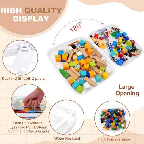 3pcs Clear Hard Shell Zipper Case, Transparent Hard Plastic Zipper Pouches, Portable Travel Organizer, Clear Toiletry Bag, Craft and Arts Organizer, Toy Storage Bins, Stackable Hard Side Plastic Case