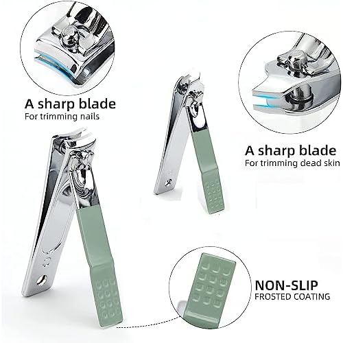 Manicure Set Nail Clipper Set Men Women Nail Clippers Toenail Fingernail Cutters Personal Care Tools Manicure Pedicure Tools with Travel Case Grooming Kit Present for Men Women Family Friends