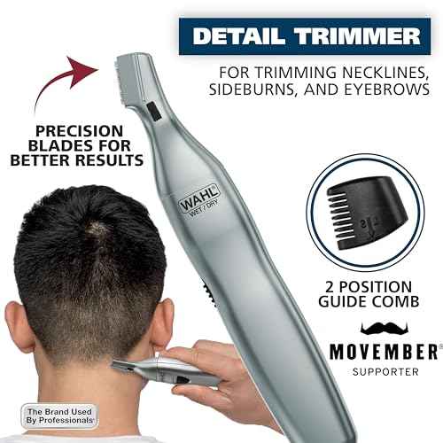 Wahl Men¡¯s Nose Hair Trimmer, for Eyebrows, Neckline, Nose & Ear Hair, Precision Detail Trimming with Interchangeable Heads, Battery Included - Model 5545-400