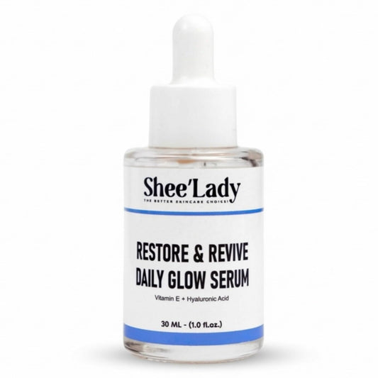 Shee'lady Restore & Revive Daily Glow Serum Daily Anti-Aging Wrinkle and Skin Tone Skin Care Treatment, Brightening Serum, Stocking Stuffers for Men & Women, 30 ML, 1 oz