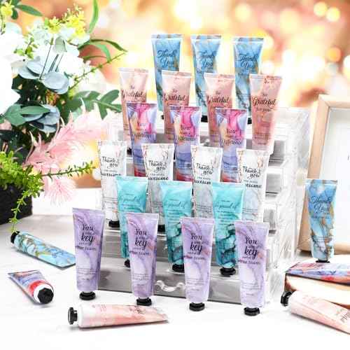 36pcs Employee Appreciation Team Gifts Bulk Travel Size Hand Cream Inspirational Thank You Gifts for Women Dry Skin Hand Lotion Bulk for Teachers Day Christmas Staff Employees Coworkers Women