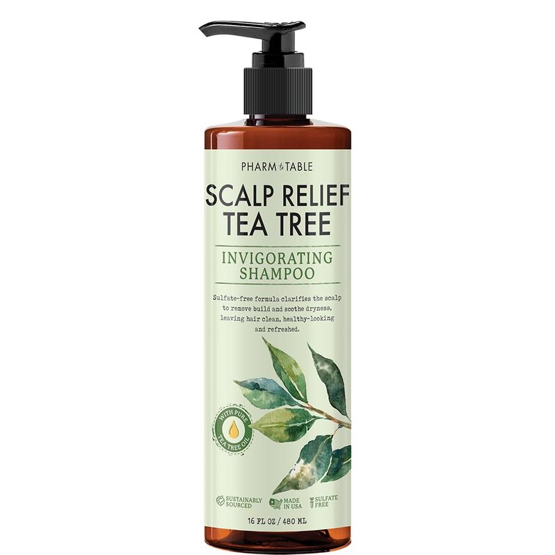 Tea Tree Shampoo for Men & Women - Deep Cleansing Sulfate-Free Formula | Relieves Dry Itchy Scalp, Infused with Biotin & Vitamin E, 16.2oz
