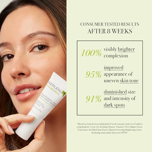 Replenix Tranexamic Acid Dark Spot Treatment, Daily Medical-Grade Topical Discoloration Serum for Uneven Skin Tone, Gluten, Paraben, Fragrance & Cruelty Free (0.5 oz)