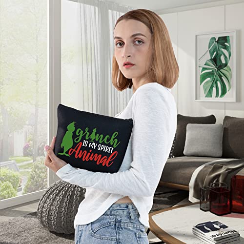 WZMPA Green Monster Cosmetic Makeup Bag Doctor Cat Fans Gifts Monster Is My Spirit Animal Zipper Pouch Bag For Monster Fans