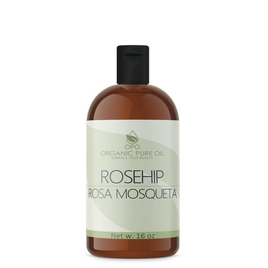 OPO Rosehip Oil - 16 oz - Pure, Unrefined, Cold Pressed, Non-GMO, Vegan Bulk Carrier Oil - Skin, Hair, Nails, Body, Face, Facial Hair - Nourish, Moisturize, Condition Sensitive, Mature, Brittle