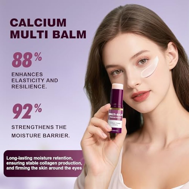 Calcium Multi Balm Stick, Calcium Volume Multi Balm, Korean Collagen Moisturing Stick, Firming & Moisturizing, Korean Skincare, Anti-Wrinkle, Hydrating, Lifting Cream for Eyes, Face & Neck-1Pcs.