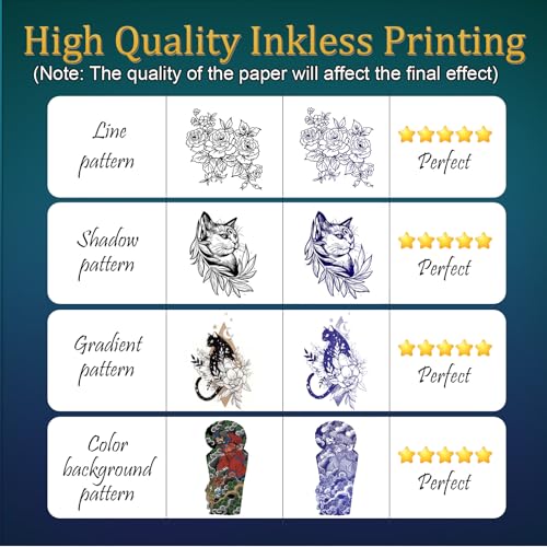 Bagana Thermal Tattoo Stencil Printer, M500 Wireless Bluetooth Tattoo Printer Machine with 10pcs Transfer Paper, Portable Stencil Machine Kit for Tattooing Compatible with Phones, Tablets & PC