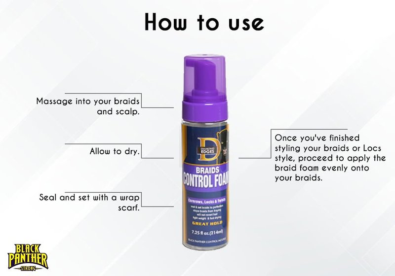 Edge Control & Braid Foam - Flexible Strong Hold for Natural & Relaxed Hair | 2 PC Pack