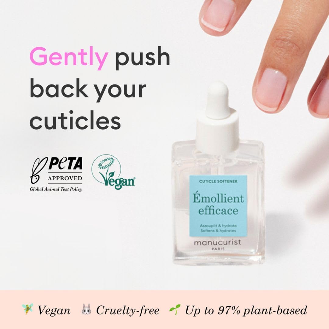 Manucurist - Cuticle Remover - Gel Cuticle Remover - Cuticle Care - 9-Free, 97% Bio-Sourced Ingredients - Made in France - Nail Care - 0.5 fl oz Bottle