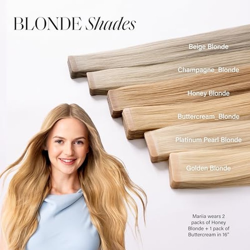 Luxy Tape-In Hair Extension Collection 20", 50g, Platinum Pearl Blonde, 20 pieces