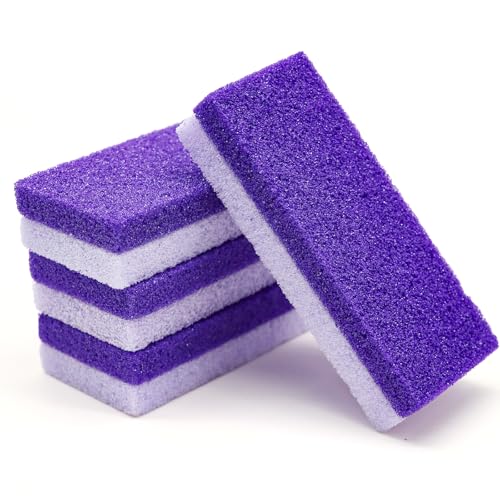 Foot Pumice Stone 4 Pack Pedicure Stone for Feet Pumice Sponge for Feet Callus Remover and Scrubber Double Sided Pedicure Foot Pumice Stone for Feet and Heels Callus and Dead Skins (Purple)