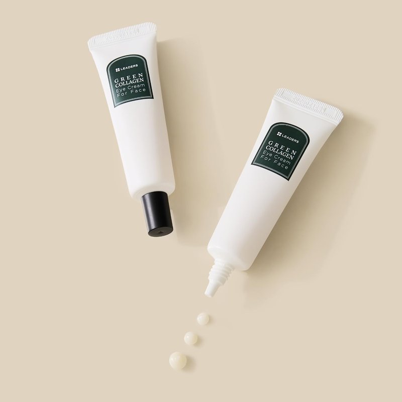 LEADERS Green Collagen Eye Cream for Face – Vegan Anti-Aging Eye Treatment, Reduces Fine Lines & Dark Circles Without Irritation, Improves Skin Elasticity & Hydration, Softens Wrinkles, 50ml
