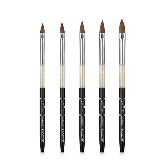 Rolabling 5Pcs Kolinsky Acrylic Nail Brush Nail Painting Pen Brushes Set
