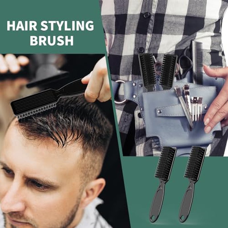 10 Pcs Barber Clipper Cleaning Brush, Barber Accessories Supplies, Blade Trimmer Cleaning Mini Brush Bulk Set Duster Manicure Nylon Brush Hair Styling Tool (Black)